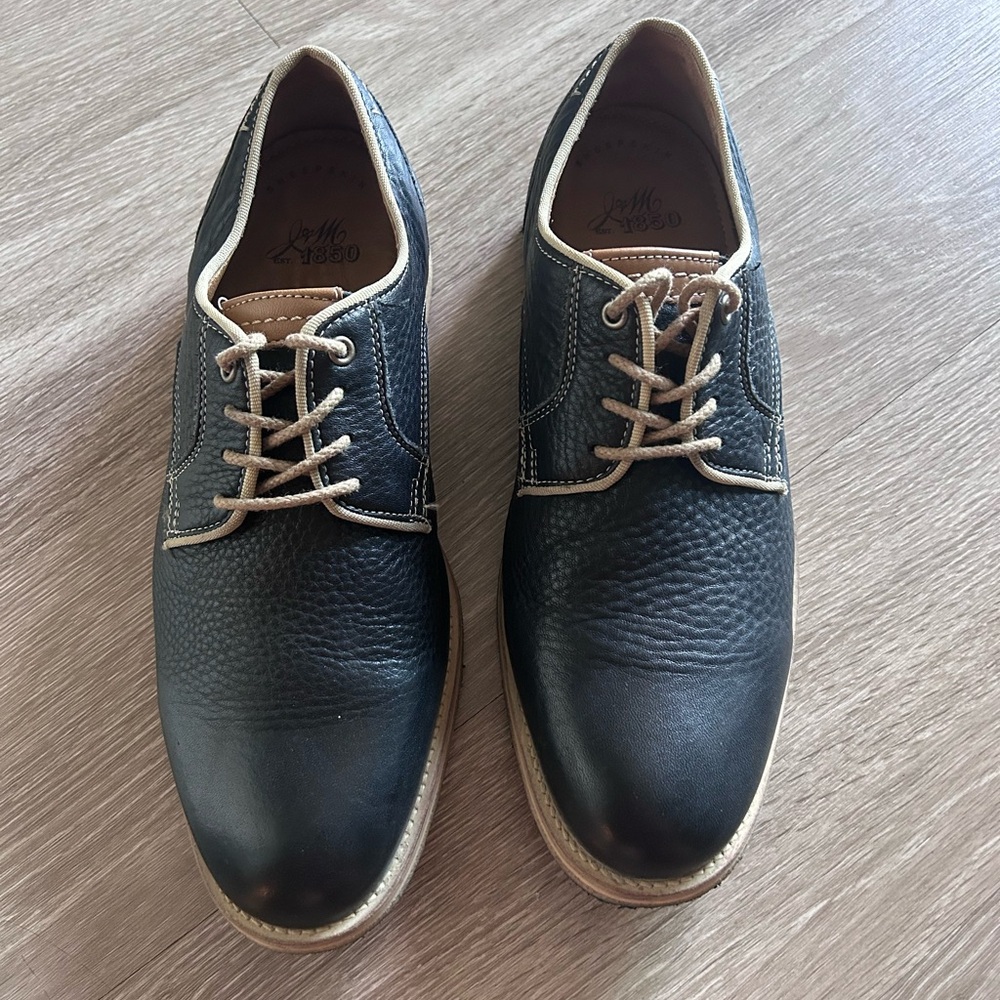 Johnston & Murphy J&M 1850 Howell Plain Toe Oxfords - Black Leather - size 9